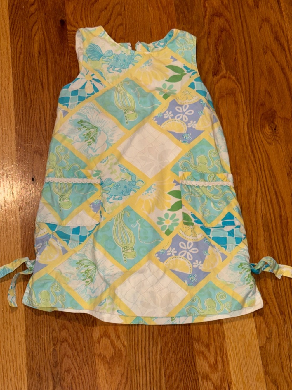 Lilly Pulitzer Patchwork Sundress in Aqua, Yellow & Green